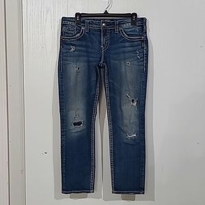Silver Aiko Cropped Jeans